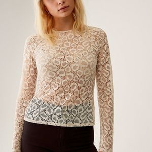 Aritzia Leopard Print Sheer Longsleeve